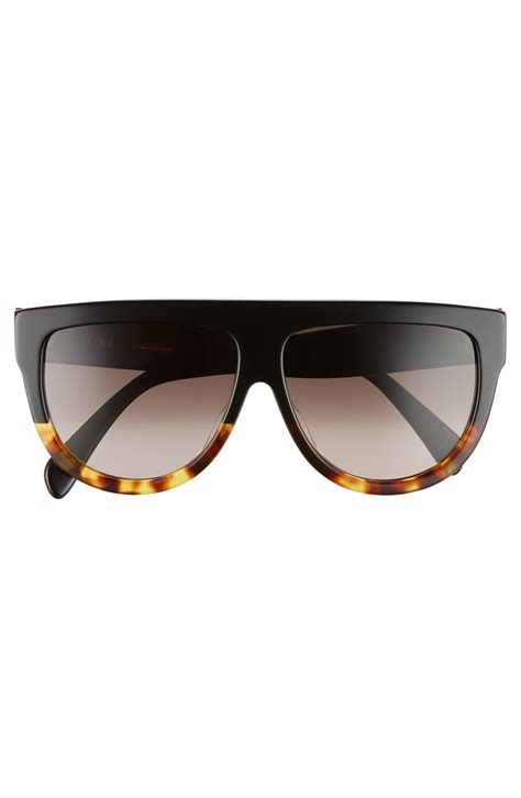 havana celine sunglasses|Celine 60mm flat top sunglasses.